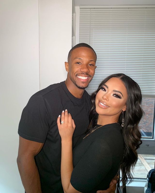 Maurissa Gunn in a black t-shirt with her ex-boyfriend Riley Christian.